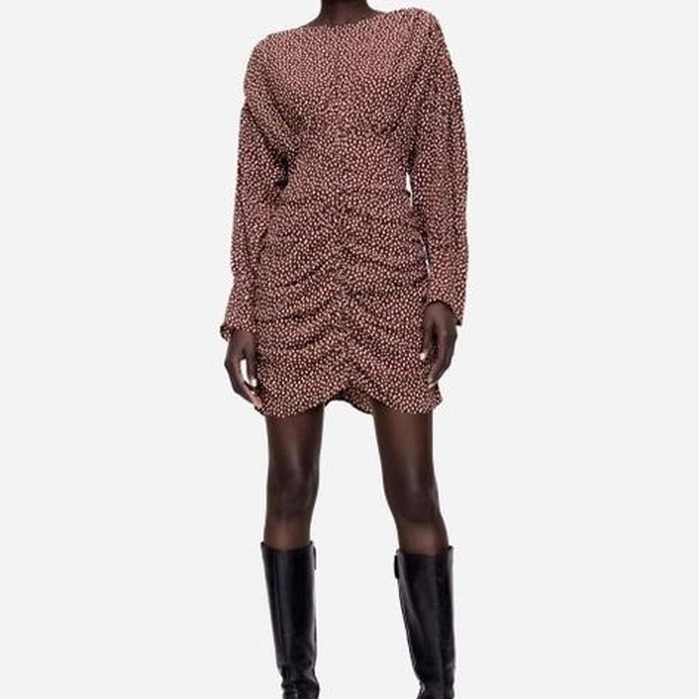 Zara Draped Ruched Dress Xs